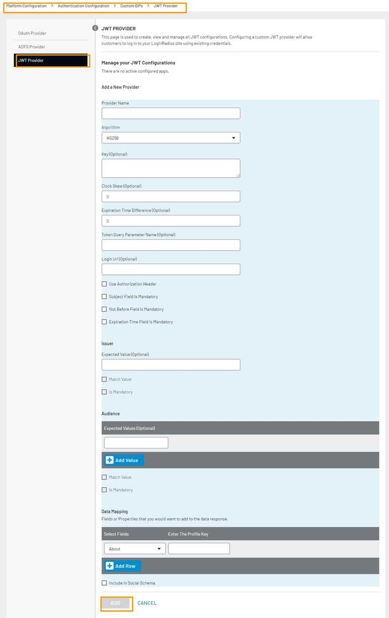 JWT config