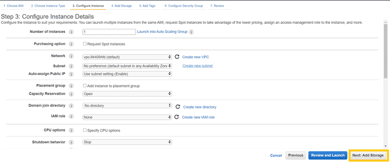 Configure Instance Details