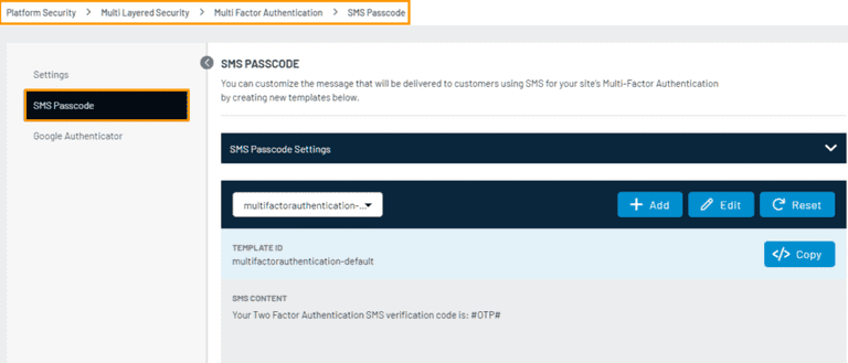 multi factor authentication loginradius dashboard sms passcode