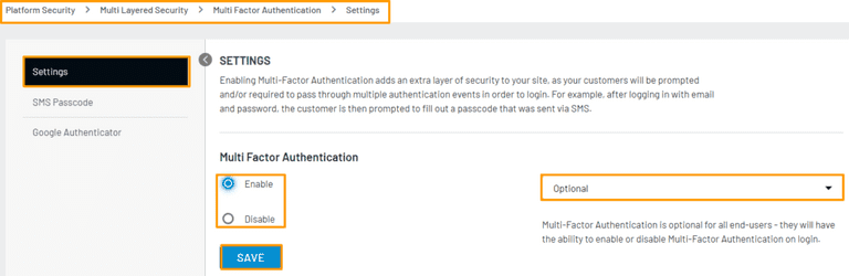 setting up mfa with loginradius dashboard